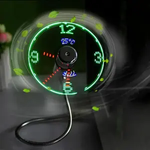 New USB Clock Fan with Real Time Clock and Temperature Display Function,Silver,1 Year Warranty