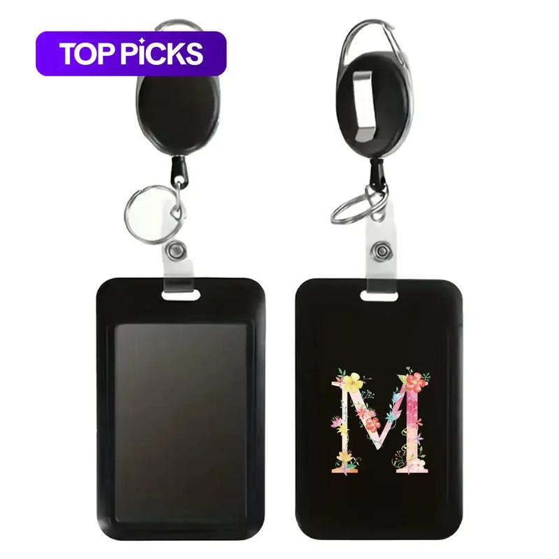 Retractable Badge Holder, Portable ID Card Reel, Card Sleeve with Breakaway Safety Clip-on, Adjustable Nylon Cord & Metal Spring Clip for Nurses, Teachers & Office Workers, Badge Reels Retractable