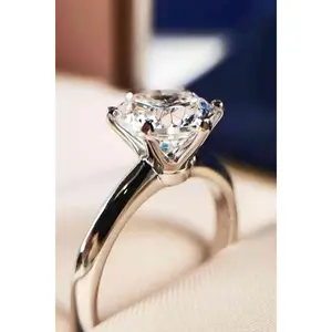 Adored 925 Sterling Silver 3 Carat Moissanite 6-Prong Ring