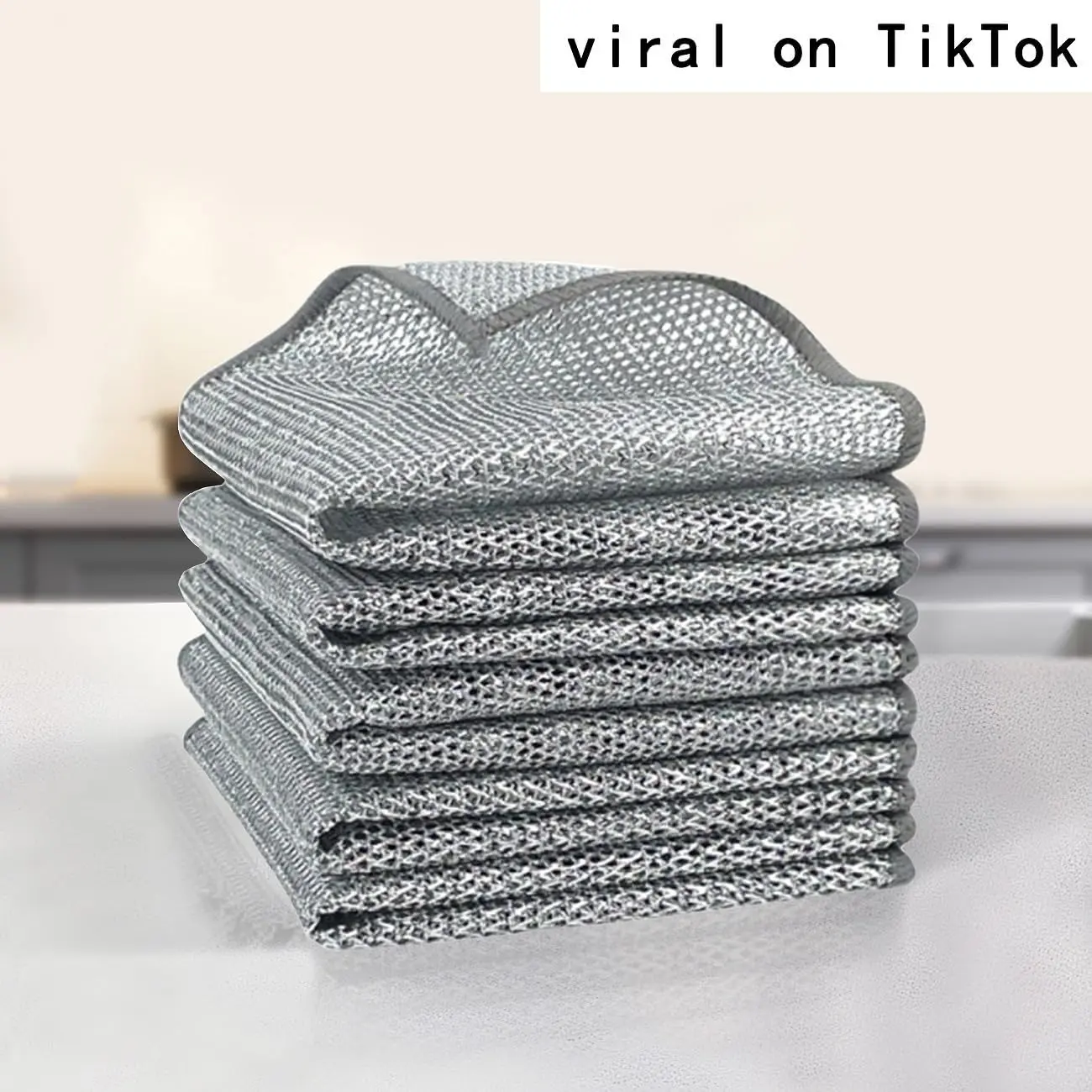 15PCS 3-Layer Non-Scratch Diamond Weave Stainless Steel Wire Cloth Scrubber Set - Heavy-Duty, Long-Lasting, Eco-Friendly Wire Mesh Pads for Kitchen Dishes, Pans | 3-Layer Grime Lift, Deep Grease Lift Home Cleaning Essentials