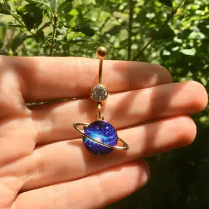 Galaxy Planet Belly Button Ring