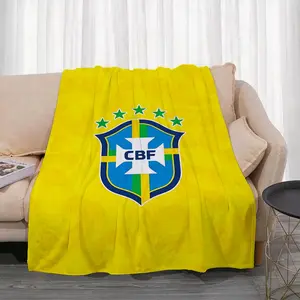 BRA Brazil national football team Throw Ultra Soft Flannel Throw Blanket - Kid Friendly Warm Anti-Static Medium Thickness | All Season Machine Washable Fade Resistant for Couch Bed Home Decor