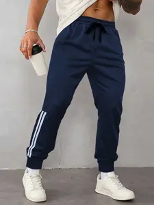 Sweatpants With Side Stripe And Drawstring Waist Joggers