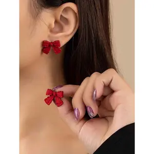 Women's Elegant Bowknot Design Stud Earrings 1 Pair Trendy Cute Stud Earrings Chic Gorgeous Jewelry As Gift for Girlfriend for Daily Decor Ear Studs