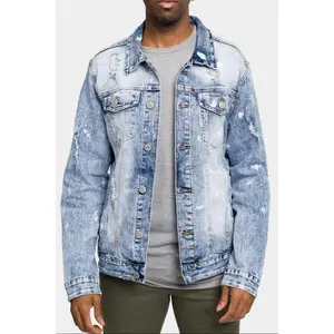 Acid Bleached Distressed Denim Jacket