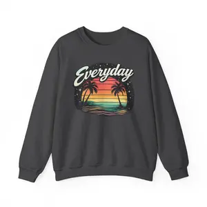 Everyday Retro Sunset Palm Trees Sweatshirt | Vintage Beach Vibes