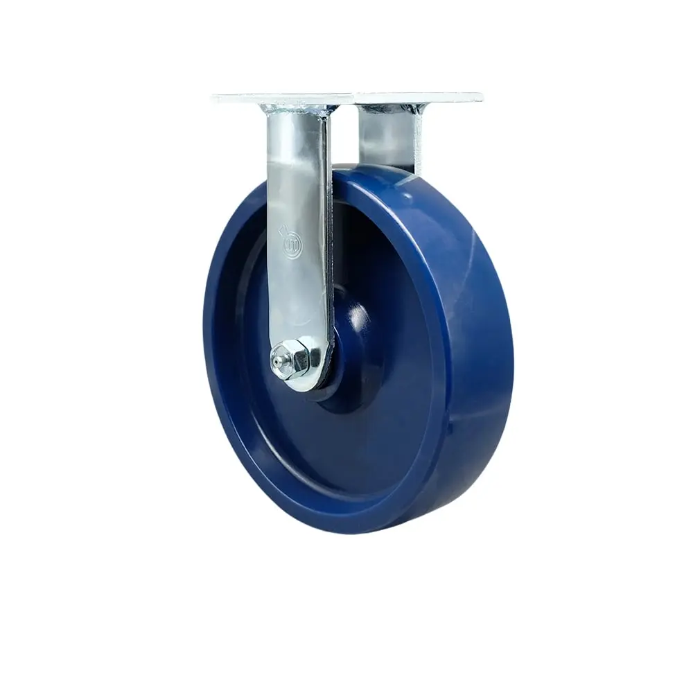 Service Caster SCC-30R820-SPUR Solid Polyurethane Rigid Top Plate Heavy Duty Caster with 8 in. Wheel - 1200 lbs Capacity per Caster