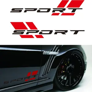 Sports Letter Logo Vinyl Decal Stickers, Car Decals, Sticker For Cars, 40.64cm, 2Pcs/Set, Universal Car Accessories (Black & Red)