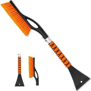 Snow Brush & Ice Scraper, 27 Inch, Ice Scrapers for  Windshield, Detachable Snow  with   Grip for , , Suvs (Heavy Duty Abs, PVC Brush)