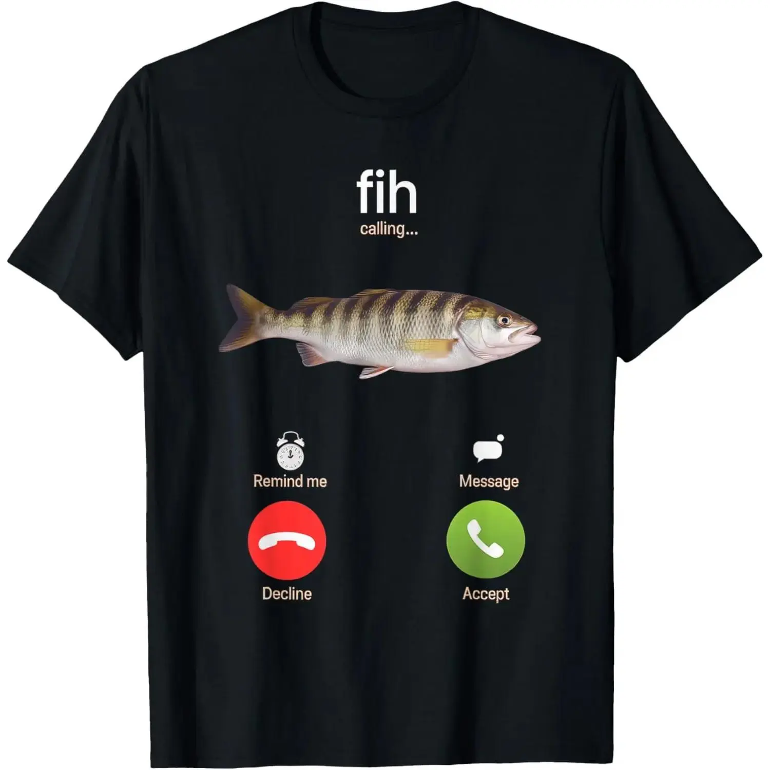 Women's Funny Fih Fish Meme Graphic T-Shirt, Casual Streetwear 100% Cotton Tee with a Round Neck and Short-Sleeve, Shortsleeve