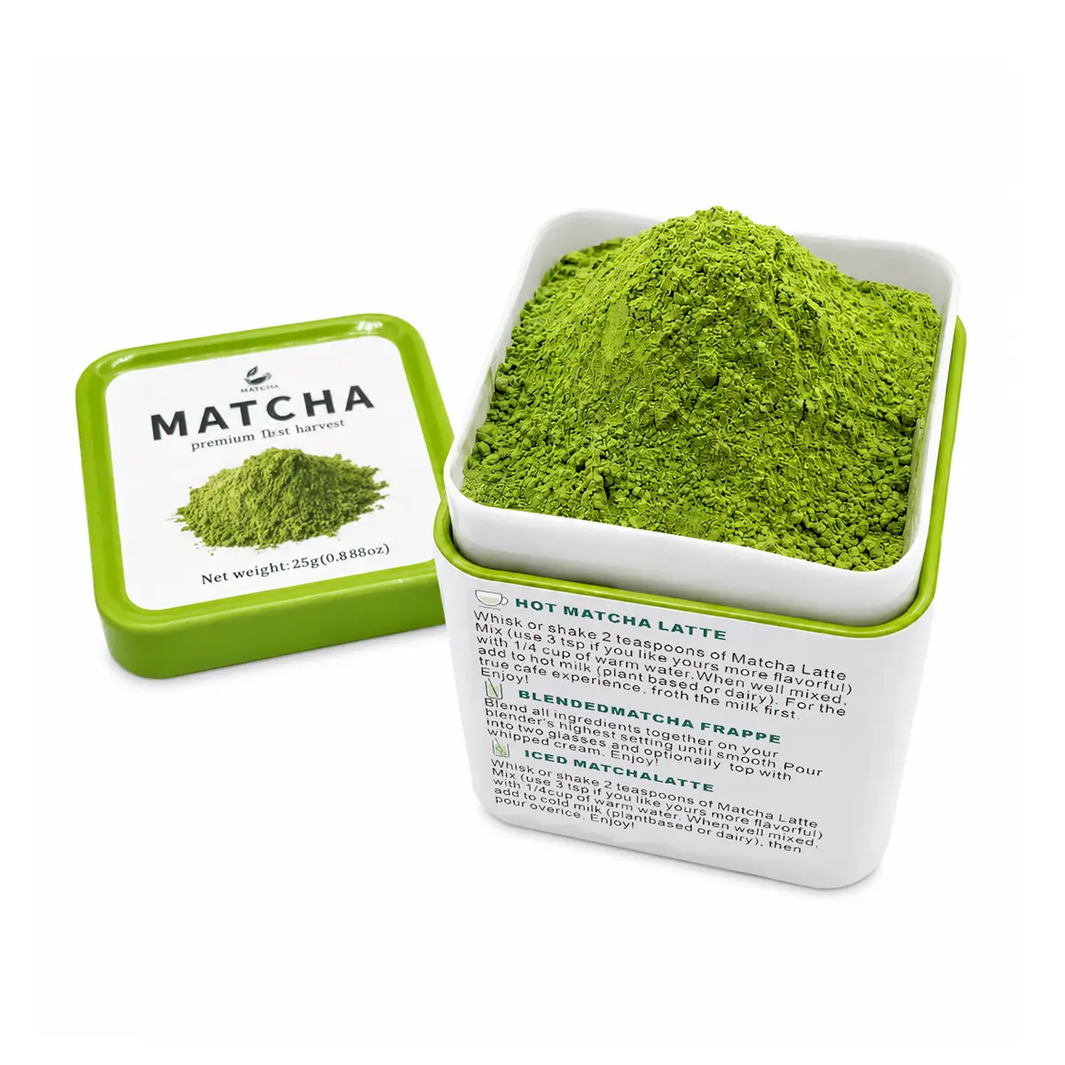 25g Ceremonial Grade Matcha Powder First Harvest Pure Natural Smooth Aroma Matcha Green Tea Powder Cold Flu Season Support Rich In Tea Polyphenols 0 Fat, Low Calorie Relaxation Beverage for Health and Vitality