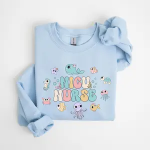 NICU Nurse Ocean Animal Sweatshirt / Short Sleeve T-SHIRT ,  Neonatal Intensive Care Unit Rn Tshirt • NICU Nurse Shirt Unisex Medium Oversized