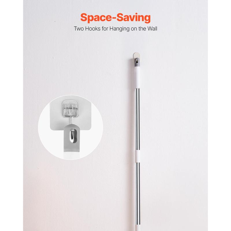 VEVOR Pet Hair Removal Broom,  , 58.46 in Adjustable Long Handle Carpet Rake, Rubber Broom with Built in Squeegee Reusable Dog Cat Hair Remover, for Carpets Rugs Mats Couch Furniture Hardwood Floor Tile