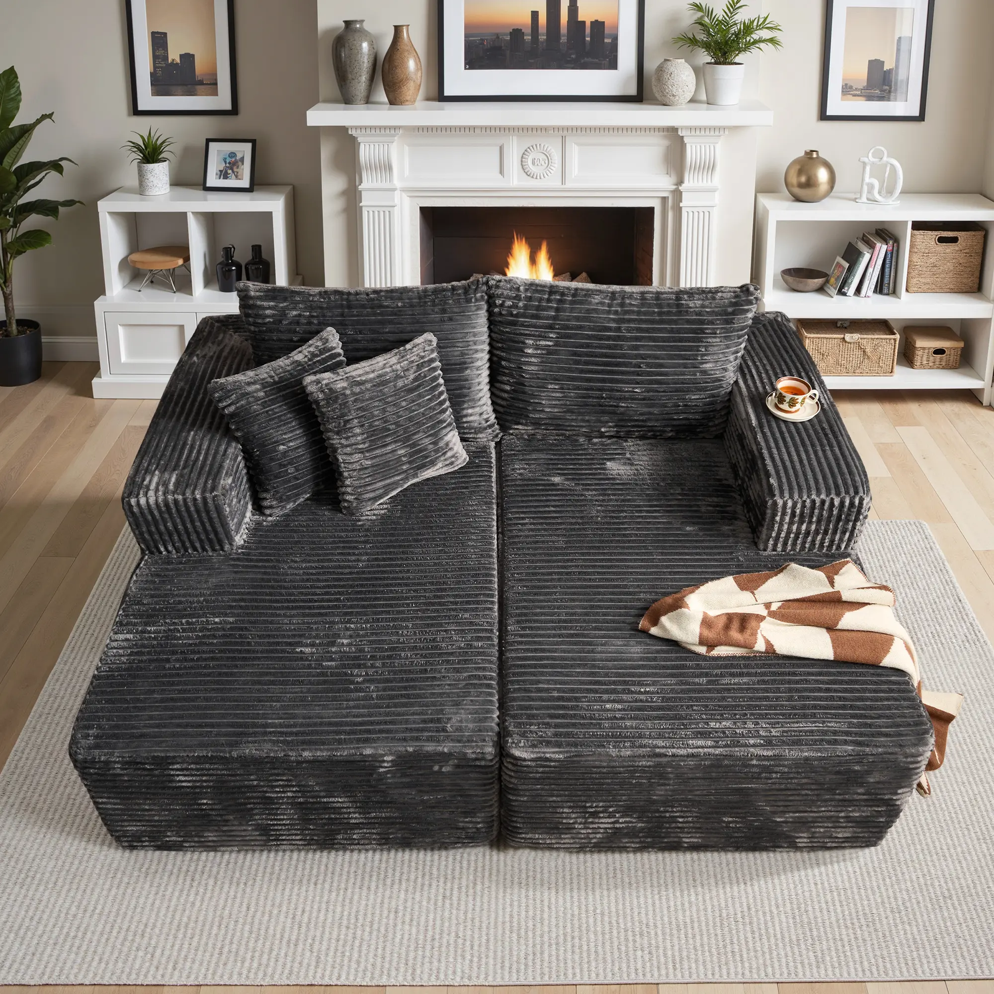 Gray 2*Chaise(No Middle Seat)