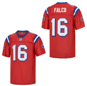 Compression Training Football Jersey Shane Falco #16 Movie Red White V-neck Embroidery S~3XL Sport Holiday Party Gifts