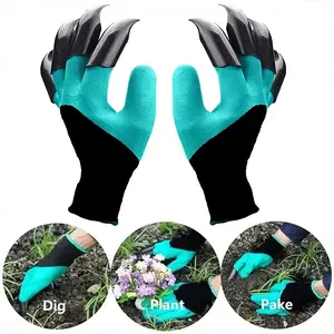 1 pair of claw gardening gloves for excavators and planting, breathable waterproof rubber gloves, weeding durable dirt work gloves, suitable for outdoor dry agricultural work, special vegetable planting, weeding and digging gardening tools