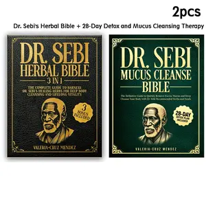 Dr. Sebi Herbal Bible Set, Natural Detox Plan, Mucus Cleansing Therapy, Alkaline Diet Guide, Whole Health Techniques, 2pcs