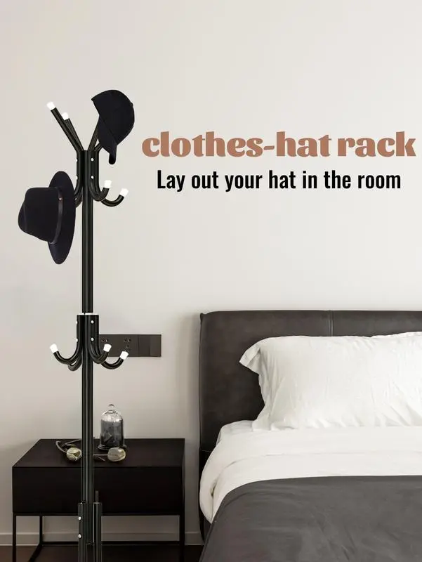 Tree Branch Metal Free-Standing Coat Rack for Coats, Clothing, and Hats