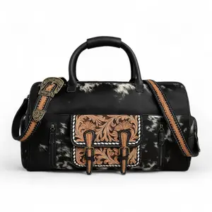 The Heritage Duffle Bag | Hand-Tooled Leather Western Weekender