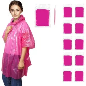 Compression disposable rain ponchos for adults with hood emergency camping hiking travelling men women