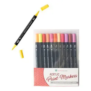 Crafts & Sewing Diamond Press Dual-Tip Acrylic Markers - Set of 12