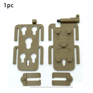 1-Park MOLLE-Compatible Tactical Panel - Heavy-Duty Earth Yellow Plastic with 4 Mounting Holes & Ventilation, Fits Pouches, Packs & Outdoor Gear, Pouch Mounting Plate, Secure Gear Attachment, Durable Gear Attachment