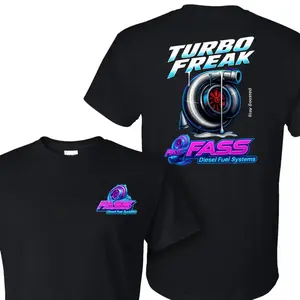 [100% Cotton] FSD Racing Turbo Freak Graphic T-Shirt, Black Tee with Neon Turbo Back Print Automotive Streetwear Shirt for Men,shirt men,shirts for men graphic tees