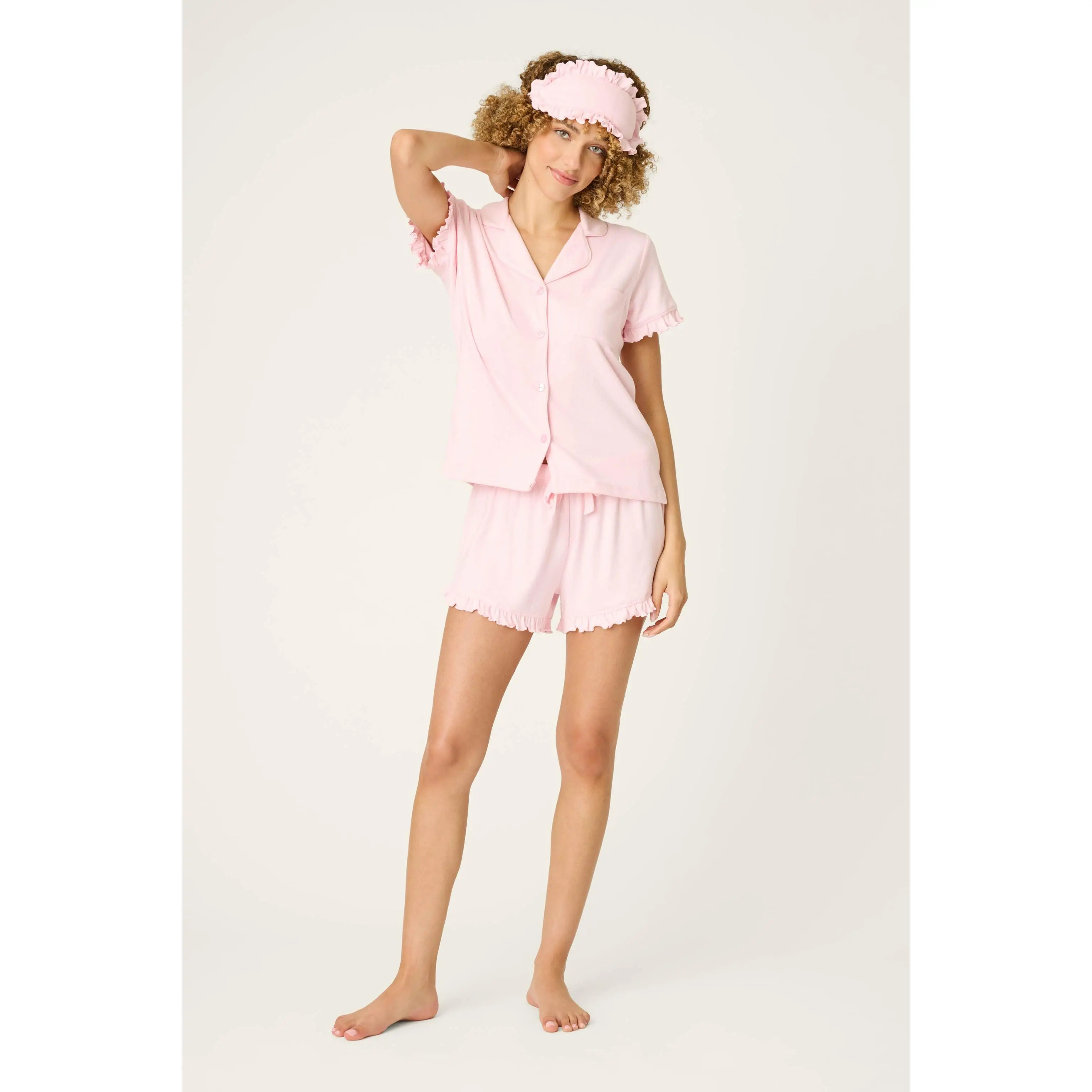 Pointelle Essentials Ballet Pink 3-Piece Shorts Set