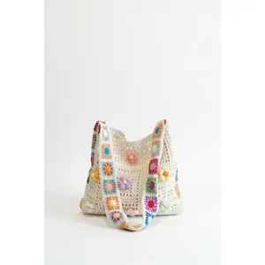 Crochet Flower Tote Bag