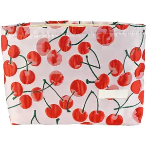 Cherry Makeup Bag, Bag for Women, Large Capacity Toiletry Bag,Zipper Pouch, Travel Accessories Storage with Lining