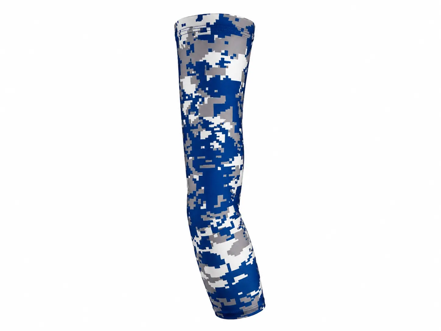 Blue Gray Digital Camo Compression Arm Sleeve - Youth & Adult Sizes, UV Protection, Ideal for Sports, Gym