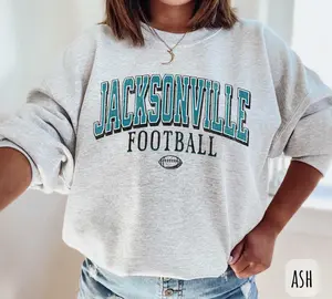 Vintage Jacksonville Football Crewneck Sweatshirt, Retro Florida Football Shirt, Sunday Game Day Crewneck, Fan Gift