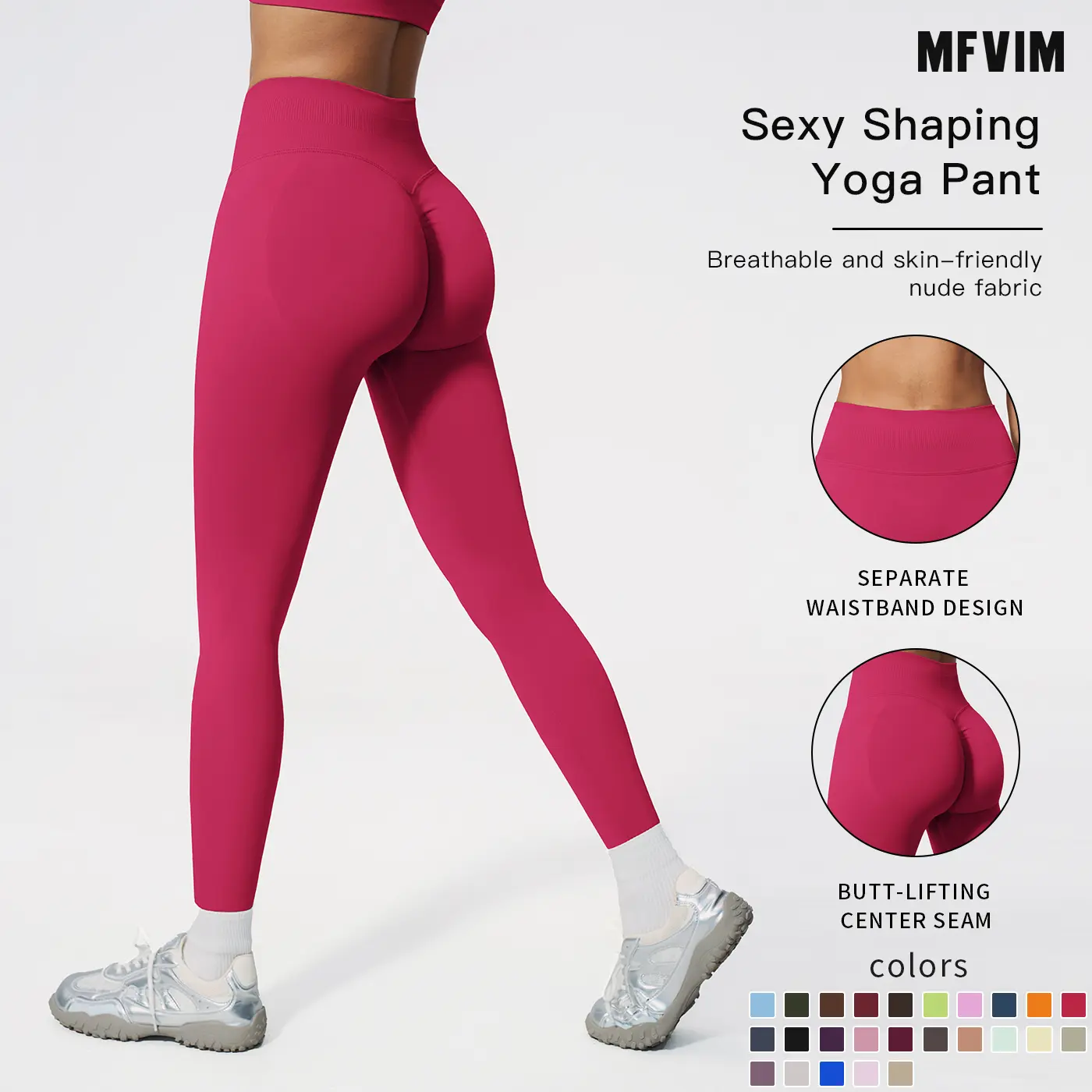 MFVIM Women's Seamless Tummy Control Leggings, Quick-Dry Peach-Lift Tight Yoga Pants for Fitness Training, Activewear For Fitness, Fitness Training Pant