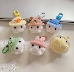 Crochet Cute Themed Animal Mushroom Chunky Keychain, Amigurumi Mini Chonky, Crochet Mushroom Boi Stuffed Plush Plushie, Desk Pet Stress Ball