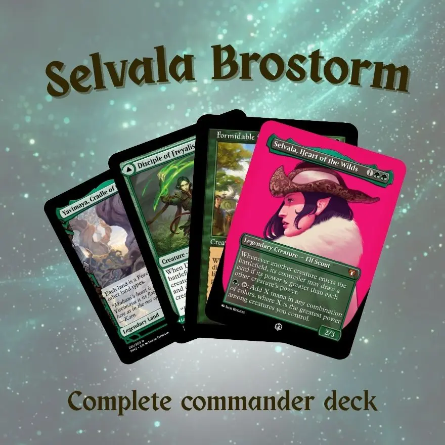Selvala Brostorm MTG Commander EDH Custom Art Proxy Deck – 100 Cards + Tokens, Turbo Lock Gift