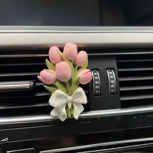 Tulip Car Air Freshener Diffuser Stone, Car Fragrance, Multiple Scents Available, Enhance Your Driving Experience, Perfect for Home & Vehicle Use