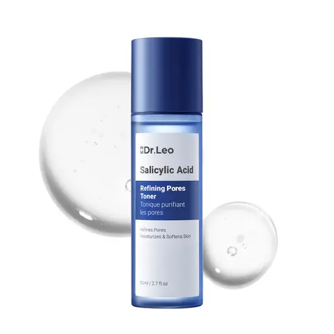 Dr.Leo Salicylic Acid Toner with AHA-BHA, Hyaluronic Acid - Alcohol-Free, Cruelty-Free, Gentle Daily Skincare for Acne-Prone Skin - Pore Refining, Oil Control, Moisture-Boosting, Soothing, Whitehead Remover