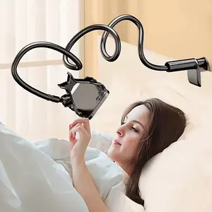 360° Rotating Adjustable Lazy Cellphone & Smartphone Holder with Aluminium Alloy Clamp - Flexible Bed Desk Mount Stand for Home, Office, Phone Accessories