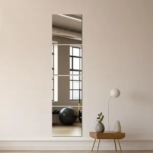 35cm * 35cm acrylic mirror self-adhesive wall sticker clothing mirror, non glass mirror sticker, DIY square mirror frameless dormitory door mirror gym mirror, suitable for bedroom, living room, family gym, Home Decor (fixed with foam glue)