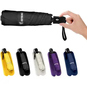 Compact Automatic Travel Umbrella with Case, Mini Folding Sun Umbrella, Small UV Umbrella, Pocket Purse Umbrella
