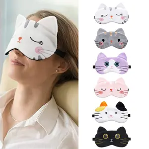 6PCS Sleep Mask for Women Cute Cat Sleeping Eye Cover Soft Mask Comfortable Funny Animal Night Eye Blindfold Cover for Girls Women Home Travel