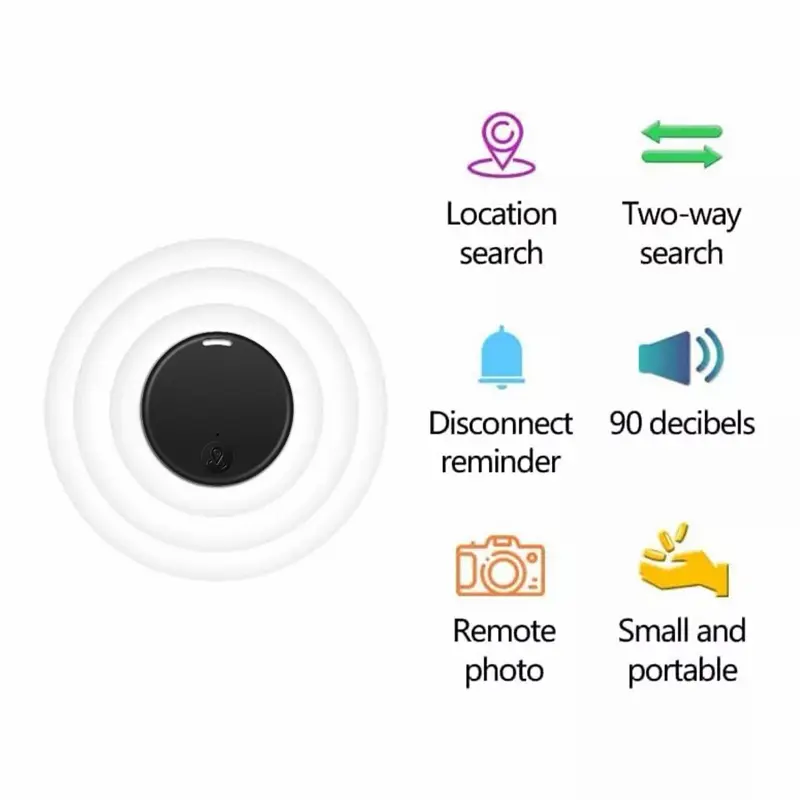 Bluetooth Mini GPS Tracker, Key Tag & Location Device for Kids and Pets