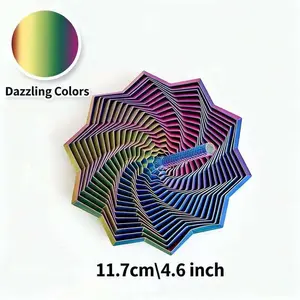 3D Printed Expanded Sensory Fidget Star, New Stress Relief Sensory Whirling Spiral with Handle, Very Satisfying Sight and Sound with Hypnotizing Visual Fidget Toy