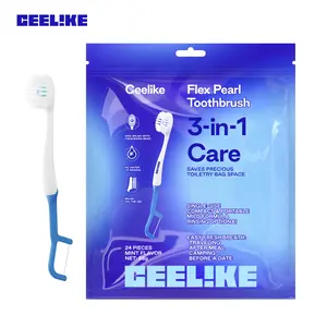 CEELIKE Flex Pearl Toothbrush 3-in-1 Care Portable Travel Design for Daily Oral Care Compact Single Use Mint Flavor