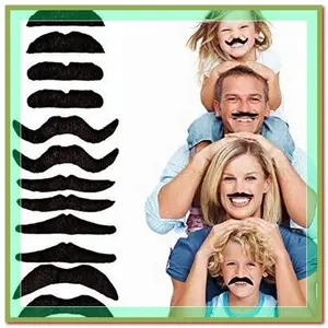 [PAU] nawablaghari 12pcs/set Party Halloween Christmas Fake Mustache Funny Fake Beard Whisker for Your Birthday - Novelty and Toy, - for Halloween, Parties, Kids, Gift, Favors, Fun,Birthday, Fiesta, Games, Home