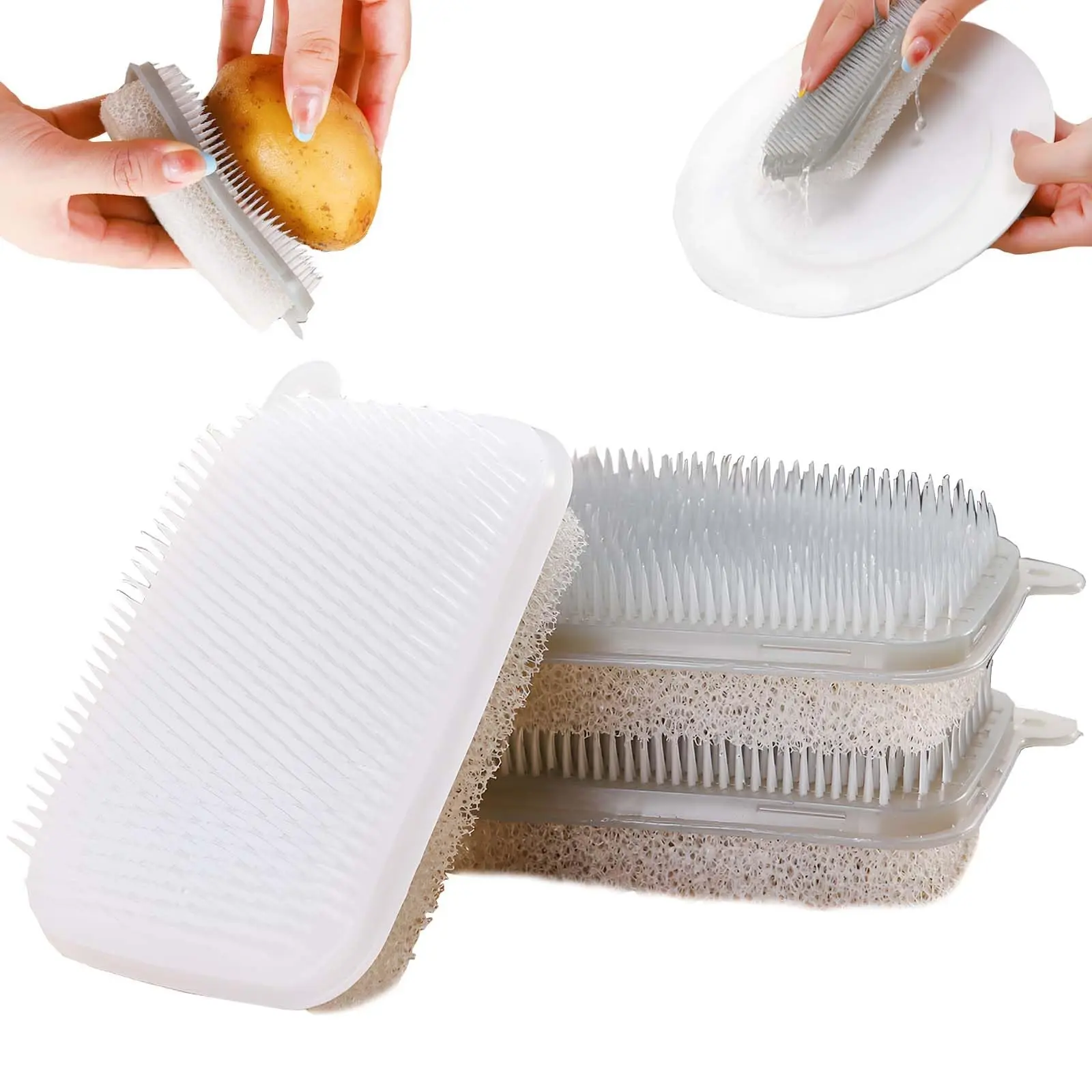 Multifunctional Bendable Vegetable Fruit Cleaning Brush, Kitchen Home Use Veggie Wash Tool, Durable & Efficient Cleaner
