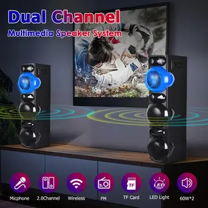 1 set of high performance surround sound system multimedia Karaoke capable floor standing tower Bluetooth speaker