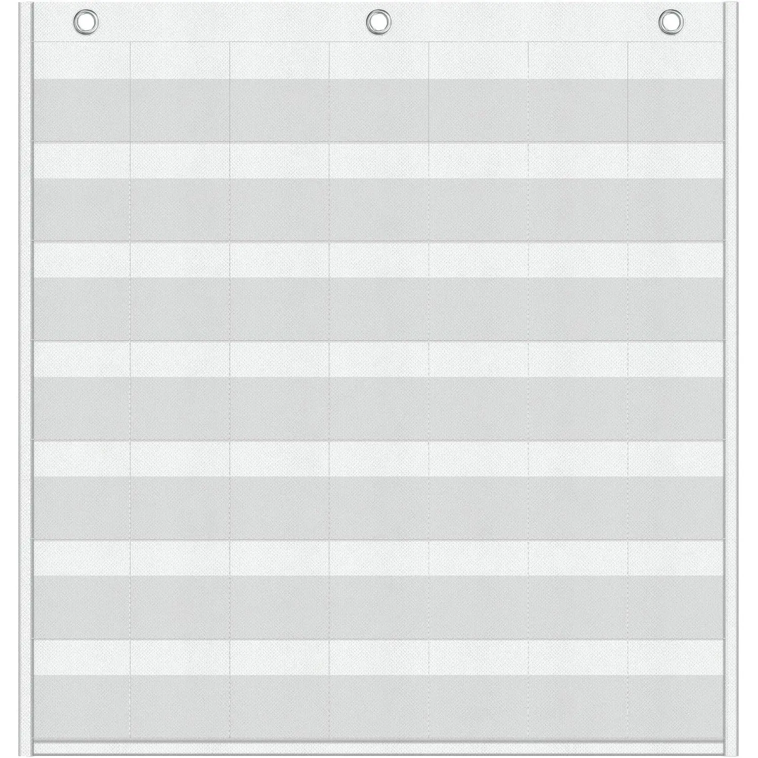 Classroom Calendar Pocket Chart for  Learning - 45 Pockets Monthly Calendar with Durable Fabric, Homeschool and Teacher Supplies,   Wall Decor, Only Chart (White)