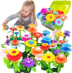 Flower Garden Building Toys for Girls 130 PCS Floral Arrangement Playset Gift for Creative Play Pretend Gardening Educational Toy for Kids 3-7 Years Old STEM Learning Toy