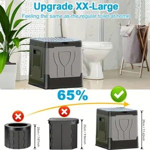 Extra-large folding toilet with lid - ideal for camping, hiking, and RV toilets.